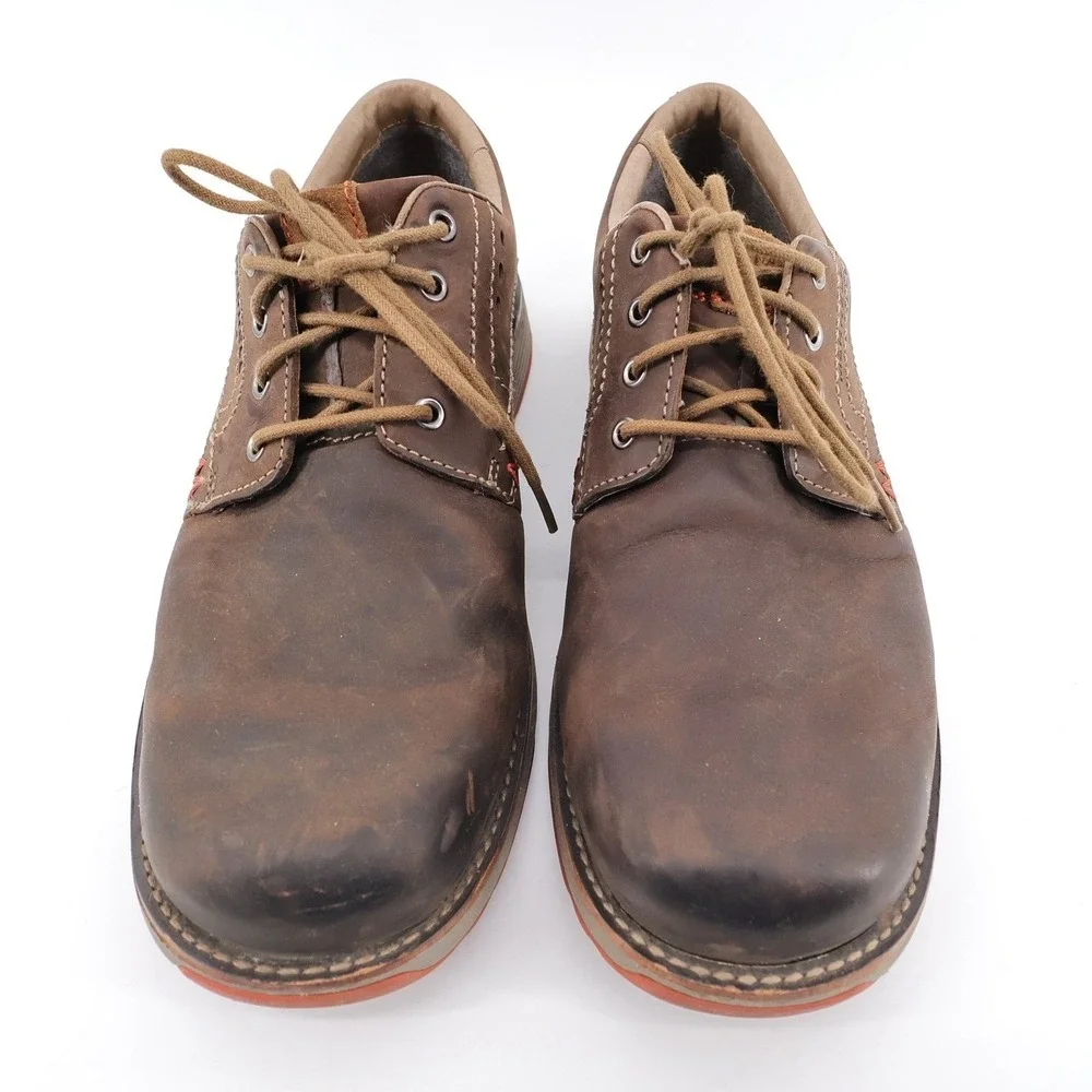 Merrell Men's Realm Lace Oxfords Dark Earth Leather Shoes‎ Brown Mens 11.5